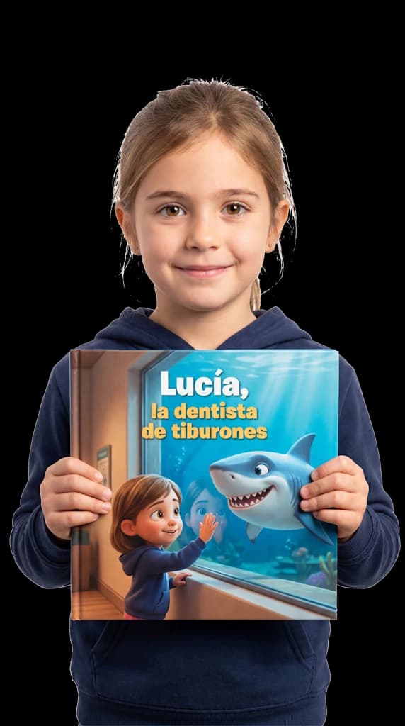 A smiling girl holding her personalized Mythoria storybook