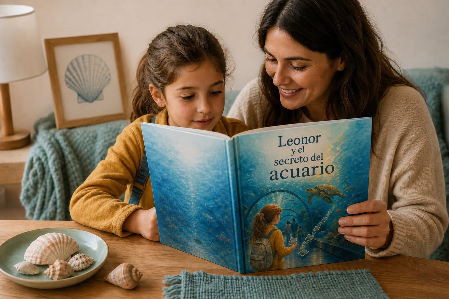 Una familia revive sus vacaciones con un libro personalizado y fotografías