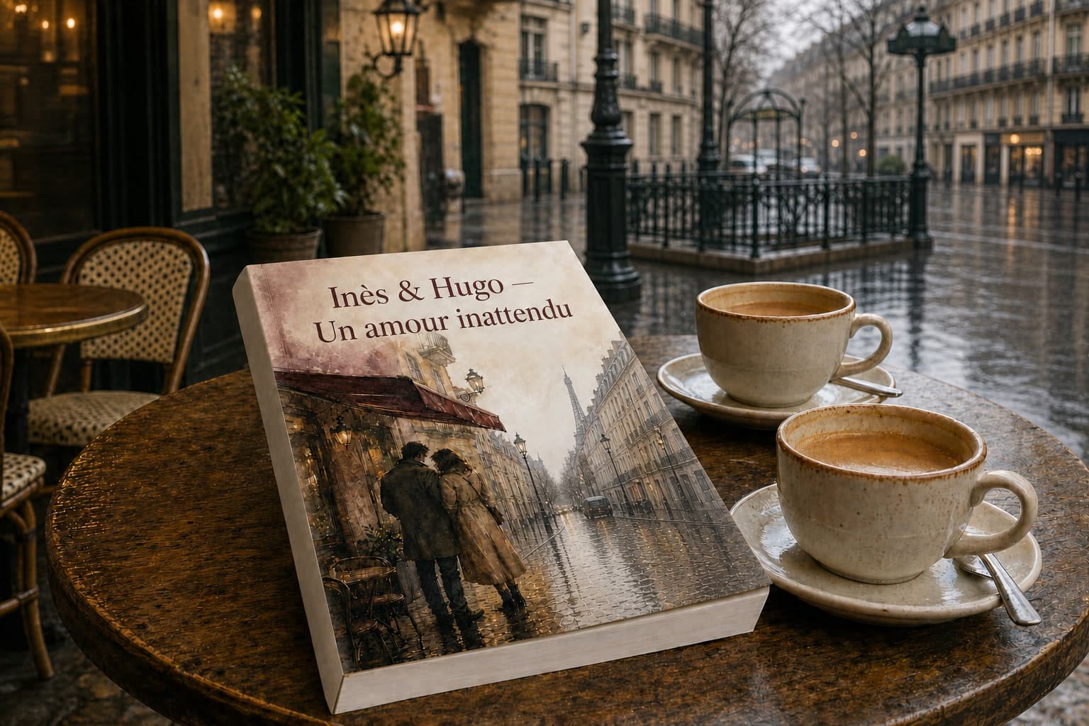 Un couple adulte lit ensemble un livre romantique personnalisé