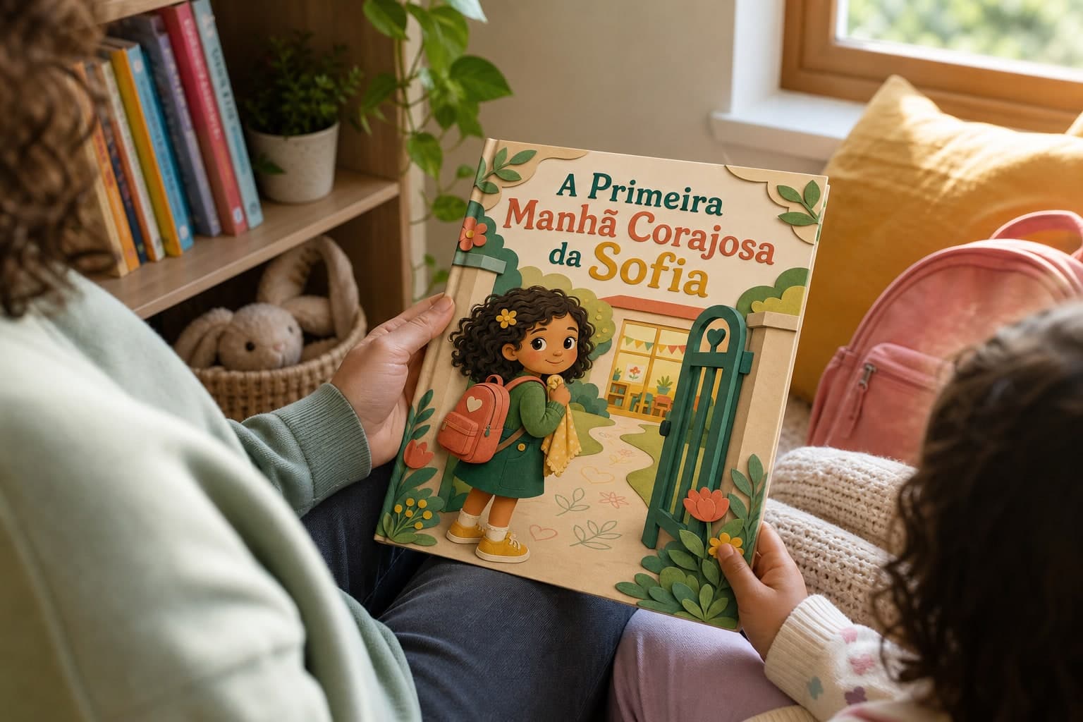 Cena ilustrada do exemplo ficcional “A Primeira Manhã Corajosa da Sofia”