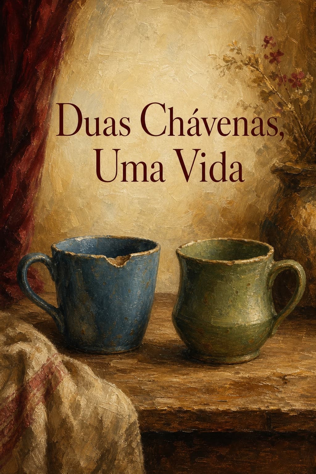 Capa do exemplo ficcional “Duas Chávenas, Uma Vida”