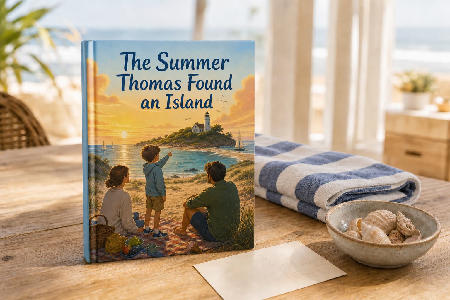 Personalized vacation book about Thomas and a memory island