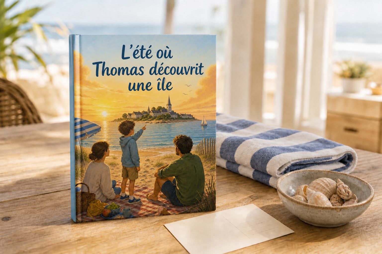 Livre personnalisé de vacances sur Thomas et une île de souvenirs
