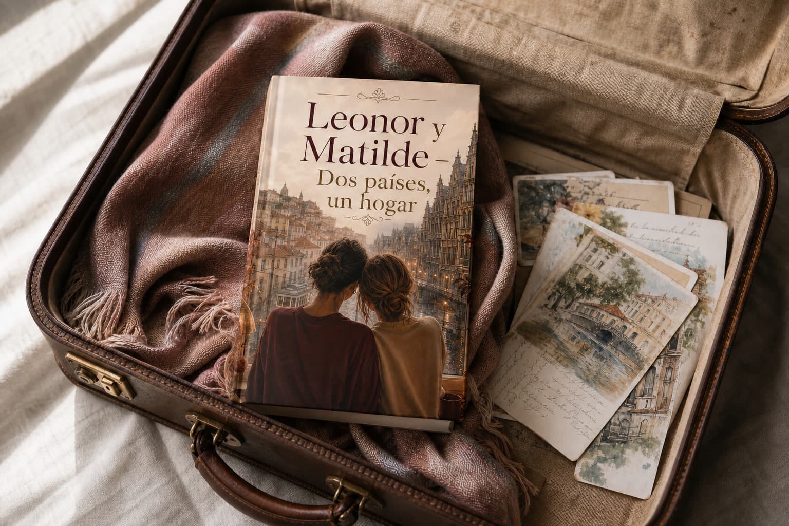 Libro romántico sobre Leonor y Matilde viviendo en dos países