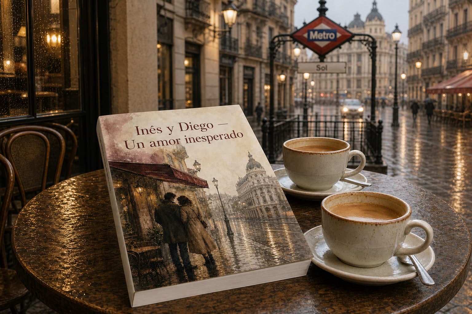 Una pareja adulta lee junta un libro romántico personalizado